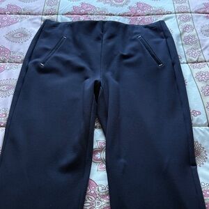 Chico's Navy Trousers with black pocket details.  Worn once excellent condition